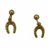 Boucles d'oreilles pendantes fer à cheval - Plaqué or - vue V1