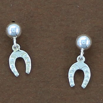 Horseshoe pendant earrings - Sterling silver