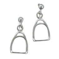 Boucles d'oreilles étrier d'équitation - Argent massif