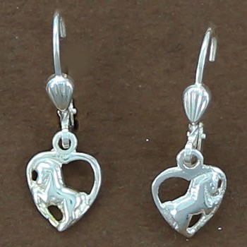 Heart and horse sleeper - Sterling silver