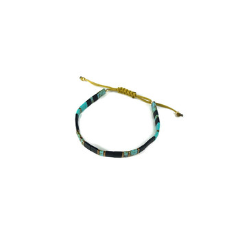 Claire BERTEAU Aqua armband Platte glazen kralen 2
