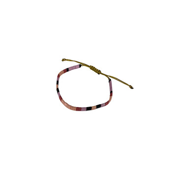 Claire BERTEAU Kleurrijke armband Platte glazen kralen 4