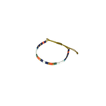 Claire BERTEAU Koraal armband Platte glazen kralen 1