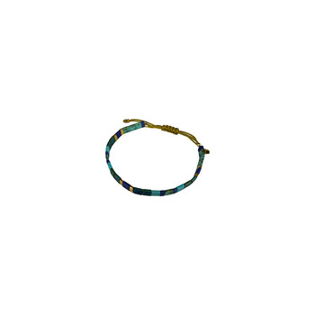 Claire BERTEAU Koraal armband Platte glazen kralen 4