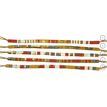 Claire BERTEAU Zonsopgang armband Platte glazen kralen 3