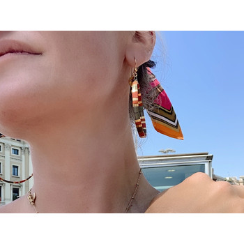 Créoles Claire BERTEAU Sunrise Perles plates en verre 2