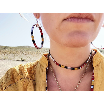 Créoles Claire BERTEAU Gapo Perles plates en verre 1