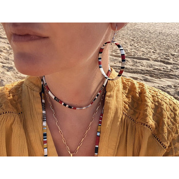 Créoles Claire BERTEAU Gapo Perles plates en verre 2