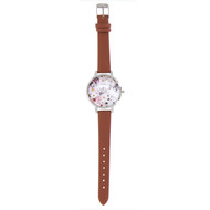 Montre Fleurs marron