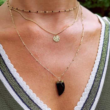 Multi rangs Corne acier doré