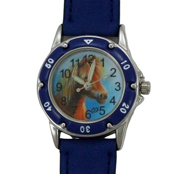 Petite montre poney bleue