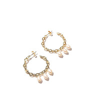 Boucles d'oreilles en anneaux avec perle