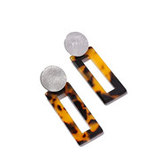 Boucles d'oreilles goutte acrylique léopard