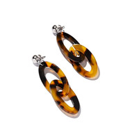 Boucles d'oreilles goutte acrylique léopard