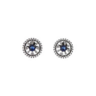 Boucles d'oreilles dormeuses cristal bleu