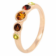 Bague RONDELLE Sahara en Cristal Swarovski® Jaune et Caramel