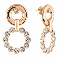 Boucles d'oreilles RONDELLE en Plaqué Or et Cristal Swarovski® Blanc