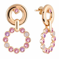 Boucles d'oreilles RONDELLE Romantique en Cristal Swarovski® Rose et Mauve