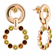 Boucles d'oreilles RONDELLE Sahara en Cristal Swarovski® Jaune et Caramel