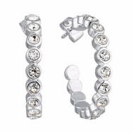 Créoles RONDELLE en Plaqué Rhodium et Cristal Swarovski® Blanc