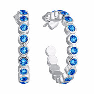 Créoles RONDELLE Saphir en Cristal Swarovski® Bleu Roi