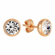 Puces Rondes RONDELLE en Plaqué Or et Cristal Swarovski® Blanc