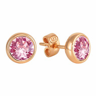 Clous d'oreilles RONDELLE Romantique en Cristal Swarovski® Rose