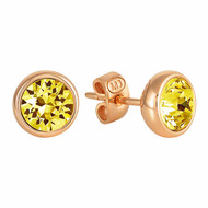 Clous d'oreilles RONDELLE Sahara en Cristal Swarovski® Jaune