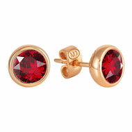 Puces RONDELLE en Plaqué Or et Cristal Swarovski® Rouge Grenat