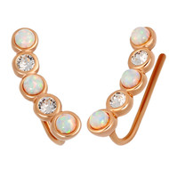 Boucles sous lobes LA SEINE en Cristal Swarovski® et Opal Bleu