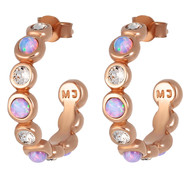 Créoles LA SEINE en Cristal Swarovski® et Opal Rose