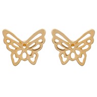 Boucles d'oreilles enfant papillon ajouré Plaqué OR 750 3 microns