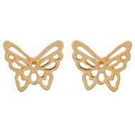 Boucles d'oreilles papillon ajouré Plaqué OR 750 3 microns