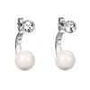 Boucles d'oreilles cristal Swarovski Nacre Blanc en plaqué Or Blanc et rhodié - vue V1
