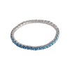 Bracelet souple orné de cristaux Swarovski Bleu en plaqué Or Blanc et rhodié - vue V1