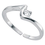 Bague orteil  ajustable en argent 925/1000