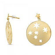 Boucles d'oreilles Théma Capsule Plaqué or 18 carats Puces Médaille Étoiles