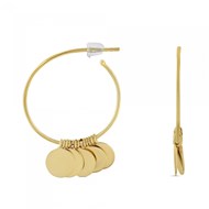 Boucles d'oreilles Théma Capsule Plaqué or 18 carats Créoles Pampille