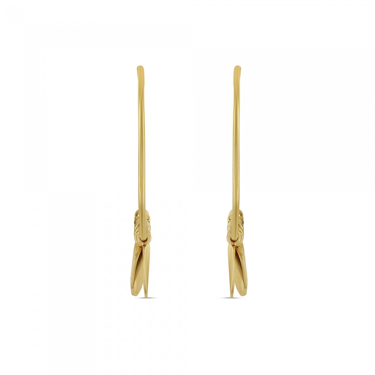 Boucles d'oreilles Théma Capsule Plaqué or 18 carats Créoles Pampille - vue V2