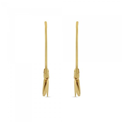 Boucles d'oreilles Théma Capsule Plaqué or 18 carats Créoles Pampille - vue V2