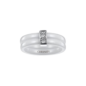 Bague Céramique Argent & Diamants Céranity 1-18/0002-B