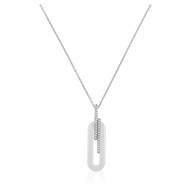 Collier Céramique argent et Oxydes de zirconium Ceranity