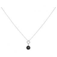 Collier boule Ceranity en Céramique, argent et Oxydes de zirconium