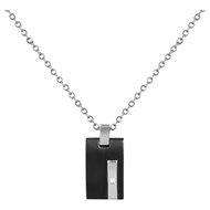 Plaque sur chaîne Christiano en Acier 316L avec diamant blanc