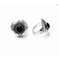 Bague Touareg argent agate noire