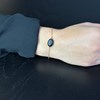 Bracelet agate pierre naturelle noire ovale Plaqué OR 750 3 microns - vue V4