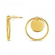 Boucles d'oreilles Théma Capsule Plaqué or 18 carats pampille centrée