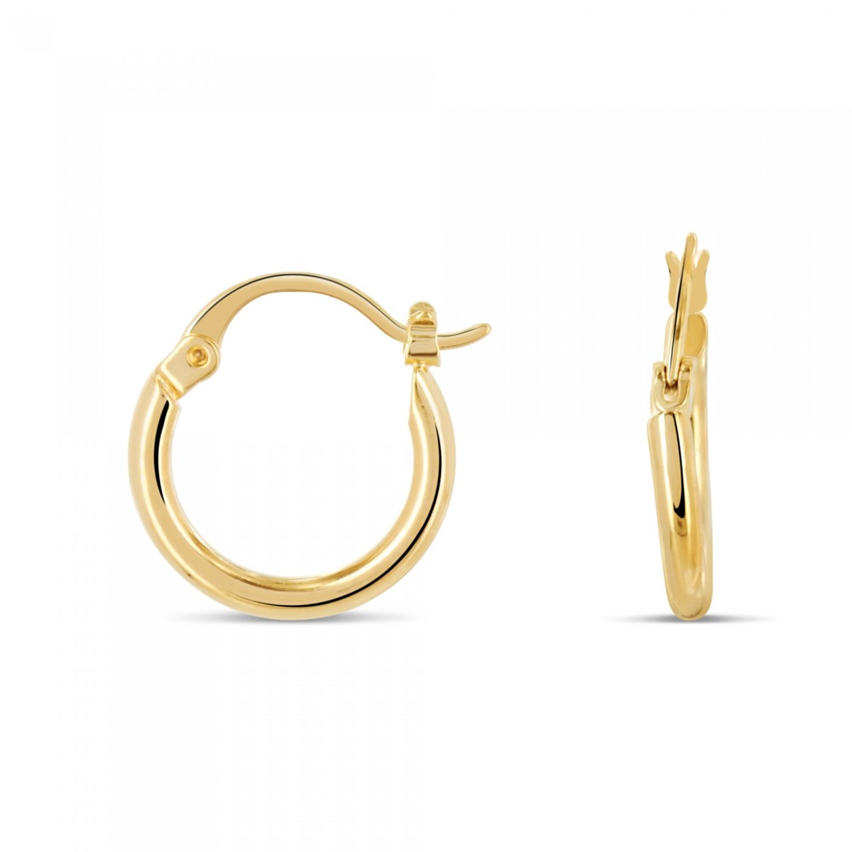 Boucles DEMI Créole FEMME 15mm ZIRCO Plaqué OR NEUF