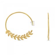 Boucles d'oreilles Théma Capsule Plaqué or 18 carats Créoles Laurier 25mm