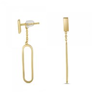 Boucles d'oreilles Théma Capsule Plaqué or 18 carats Rectangle Arrondi